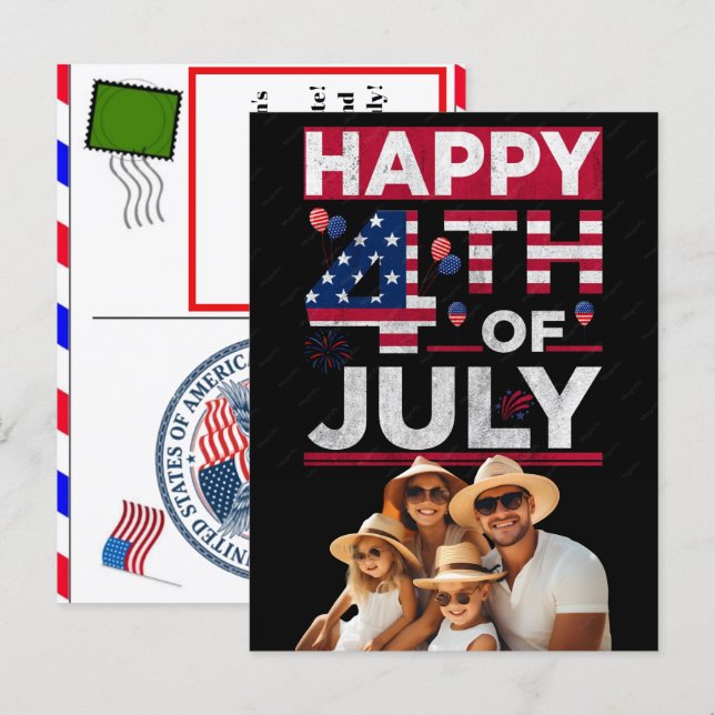 Personalized 4th of July Birthday Cards  (Front/Back)