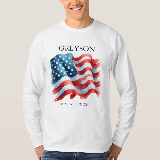 Personalized 4th of July Family Reunion Matching T-Shirt (Front)