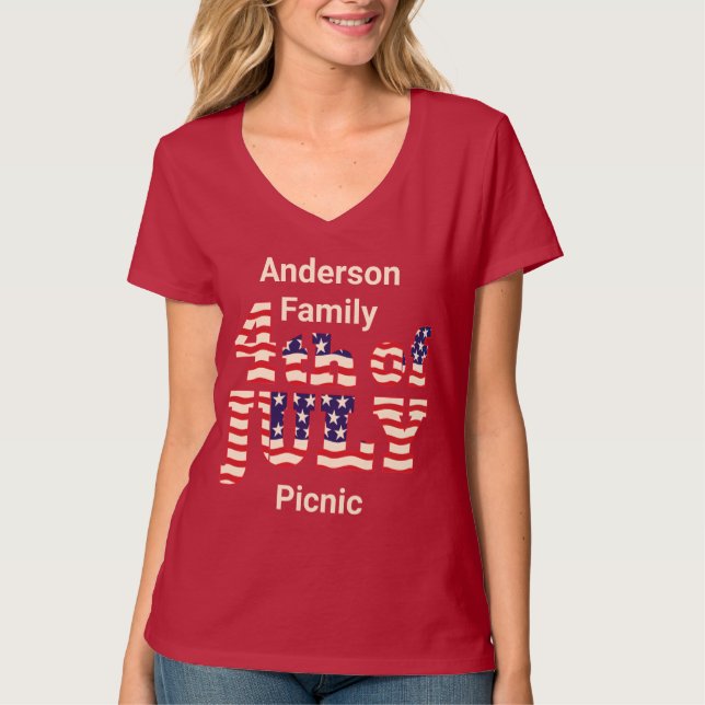 Personalized 4th of July Family T-Shirt (Front)