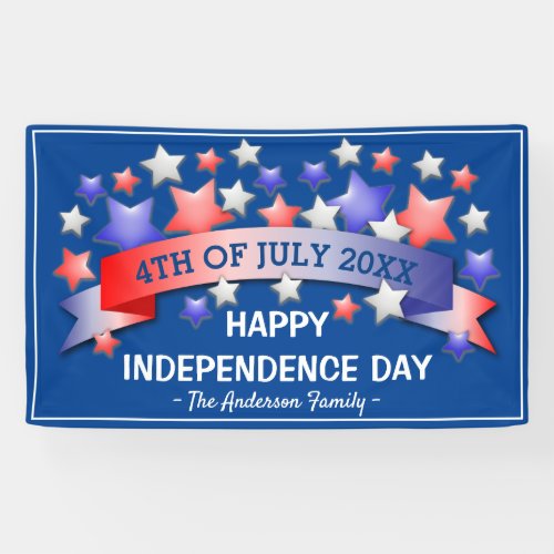 Personalized 4th of July  Happy Independence Day Banner