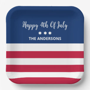 Personalized 4th Of July Paper Plates