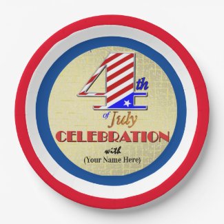 Personalized 4th of July paper plates 