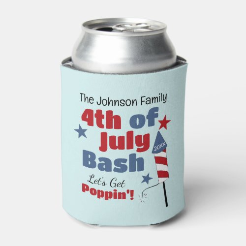 Personalized 4th of July Party Can Cooler