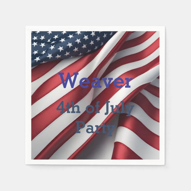 Personalized 4th of July Party Napkins (Front)