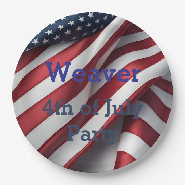 Personalized 4th of July Party Paper Plates (Front)