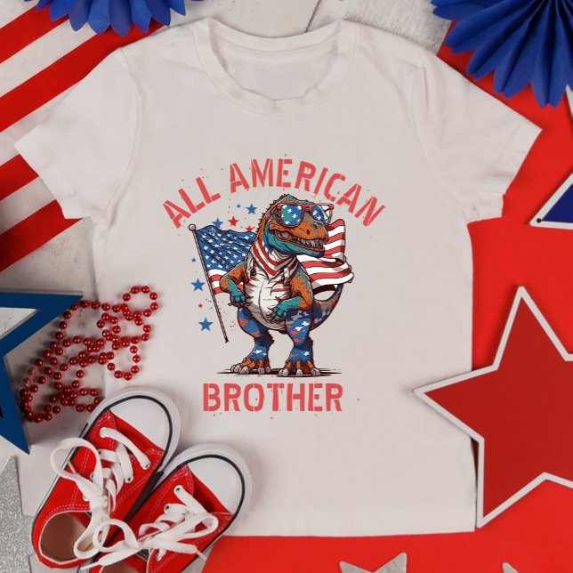 Personalized 4th Of July Patriot Dinosaur Matching T-Shirt (Creator Uploaded)