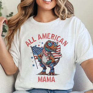 Personalized 4th Of July Patriot Dinosaur Matching T-Shirt
