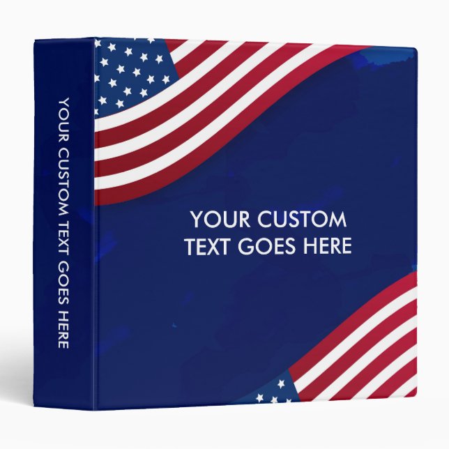 Personalized 4Th Of July Patriotic Photo Album 3 Ring Binder (Front/Spine)