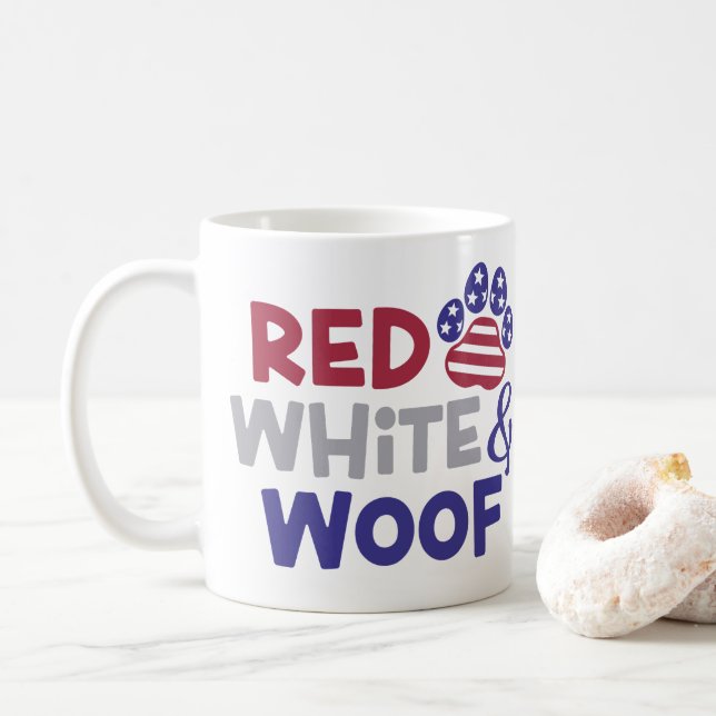 Personalized 4th of July Photo Dog Mug (With Donut)