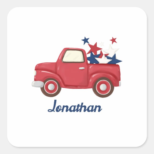 Personalized 4th of July Pick Up Stickers (Front)