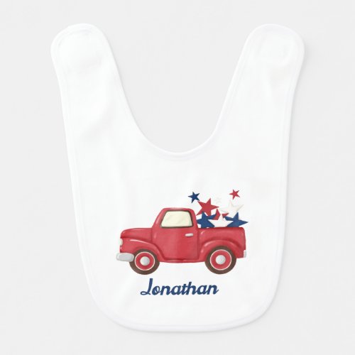 Personalized 4th of July Pick Up Truck Bib