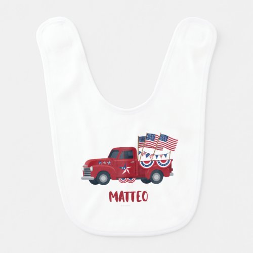 Personalized 4th of July Pick Up Truck Bib