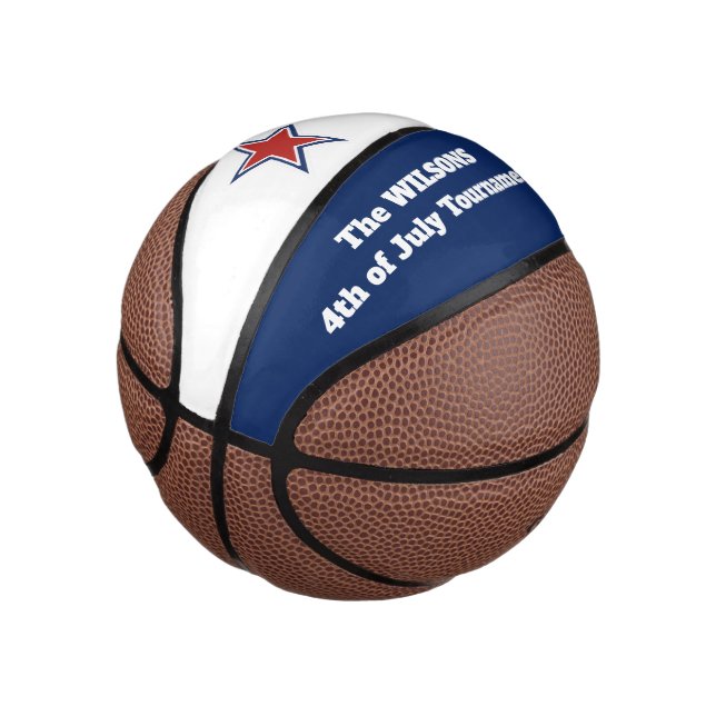 Personalized 4th of July/Red Star Mini Basketball (Angled)