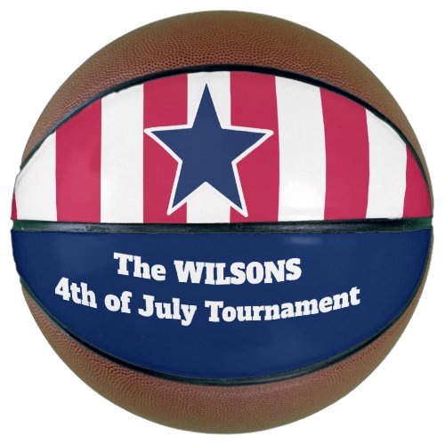 Personalized 4th of JulyStar and Stripes Basketball