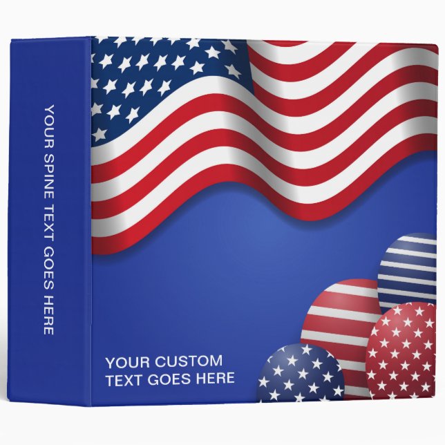 Personalized 4Th Of July Veterans Memorial Album 3 Ring Binder (Front/Spine)