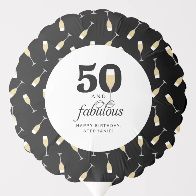 Personalized 50 and Fabulous Birthday Balloon | Zazzle