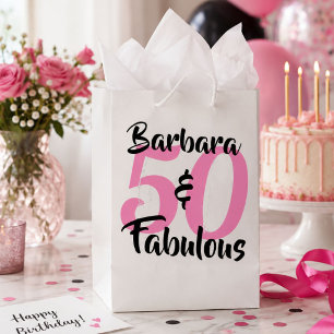 Personalized 50 and Fabulous Birthday Gift Bag 