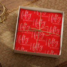 Personalized 50 and Fabulous Birthday Red 