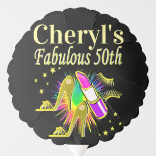 PERSONALIZED 50 AND FABULOUS DIVA BALLOON