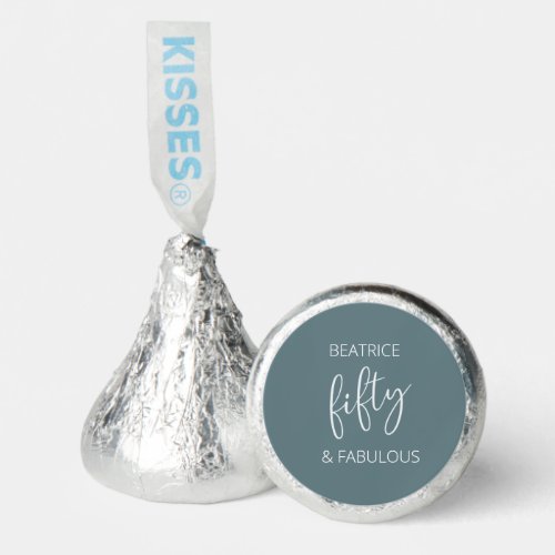 Personalized 50 and Fabulous Modern Script  Hersheys Kisses