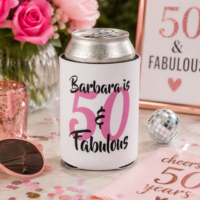 Personalized 50 & Fabulous Birthday Can Coolers (Creator Uploaded)