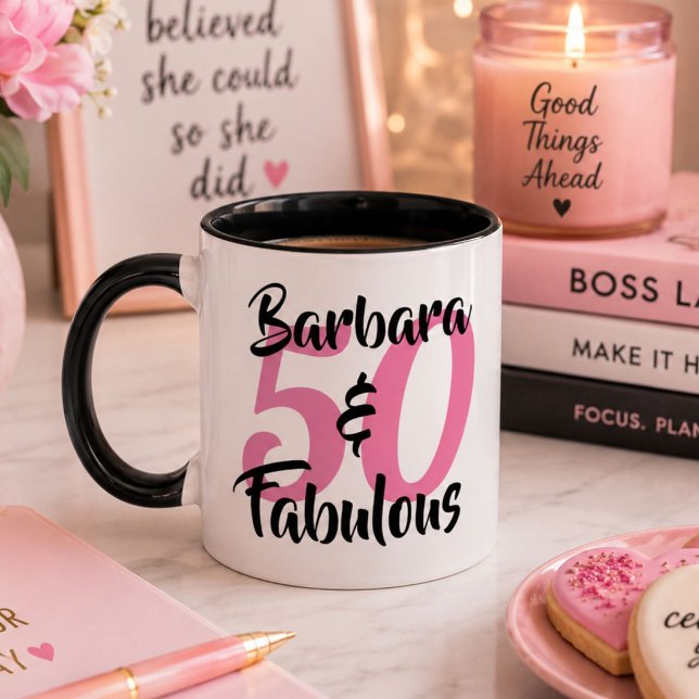 Personalized 50 & Fabulous Birthday Coffee Mug (Creator Uploaded)