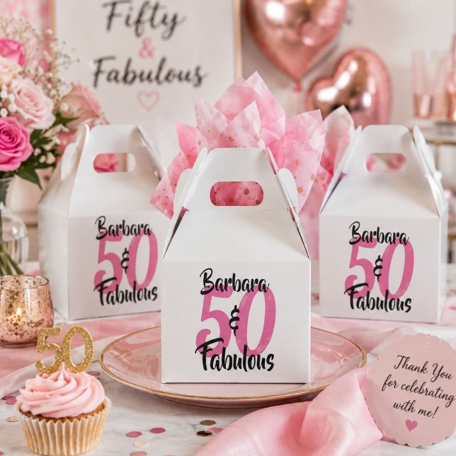 Personalized 50 & Fabulous Birthday Favor Boxes (Creator Uploaded)