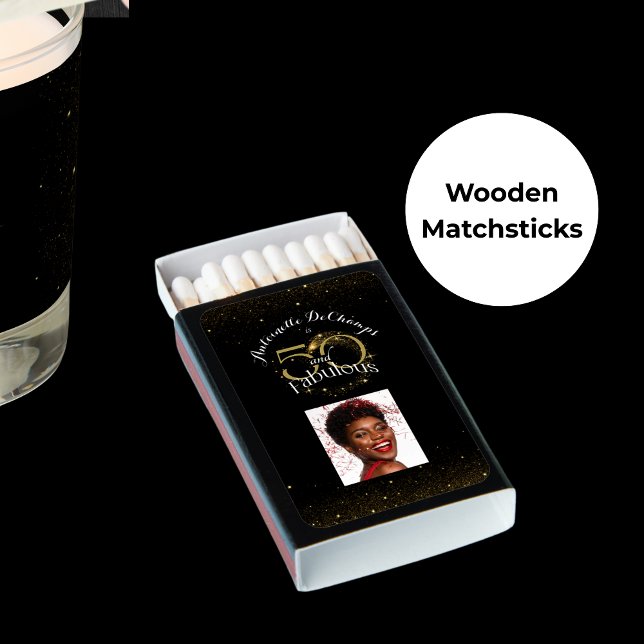 Personalized 50 Fabulous Birthday Party Favor Chic Matchboxes (Creator Uploaded)