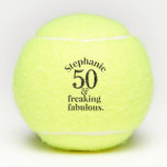 Personalized 50 & Fabulous Birthday Tennis Balls<br><div class="desc">Personalized 50 and Fabulous funny quote on a funny custom tennis ball that works for any age at all, for your best friend or family member who is fabulous at tennis, or just wonderful at life in general - is a great inspirational pick-me-up to cheer up your playing partner. Customize...</div>