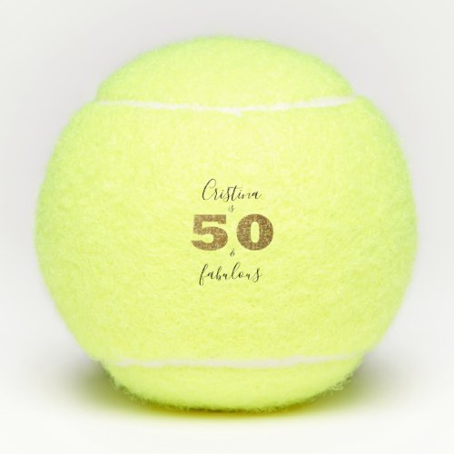 Personalized 50  Fabulous Glam Tennis Ball