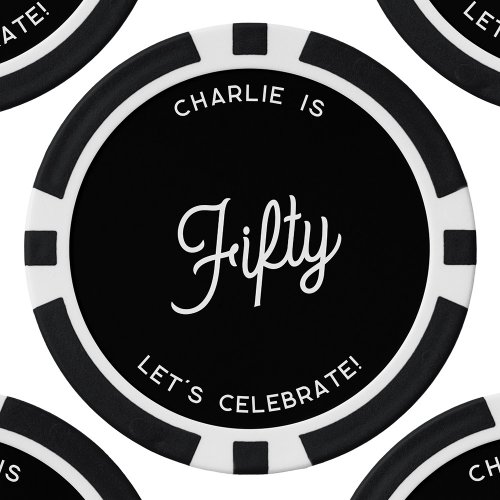 Personalized 50 Fifty Fiftieth Birthday Poker Chips