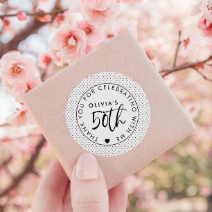 Personalized 50 Thank You for Celebrating with Me Classic Round Sticker