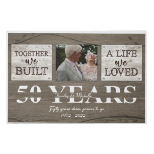 Personalized 50 Year Anniversary Gift For Parents  Faux Canvas Print