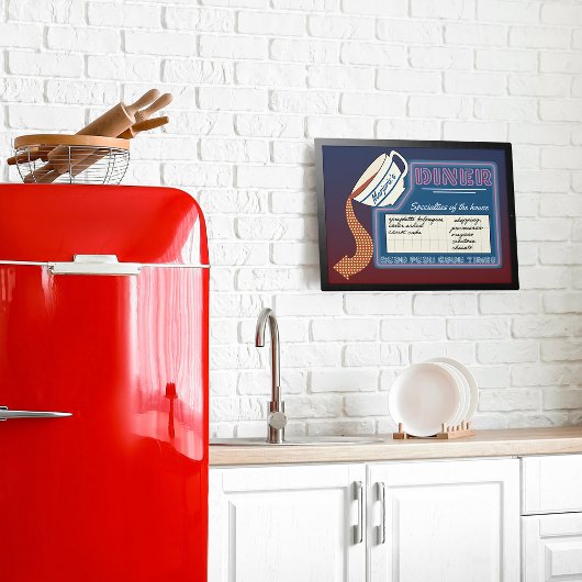 Personalized 50s Retro Neon Look Write On Diner LED Sign