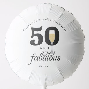Personalized 50th and Fabulous Birthday Balloon