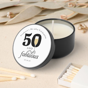 Personalized 50th and Fabulous Birthday Mini Candle Favors