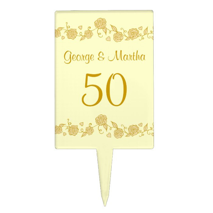 Personalized 50th Anniversary Cake Topper