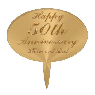 Personalized 50th Anniversary Cake Toppers
