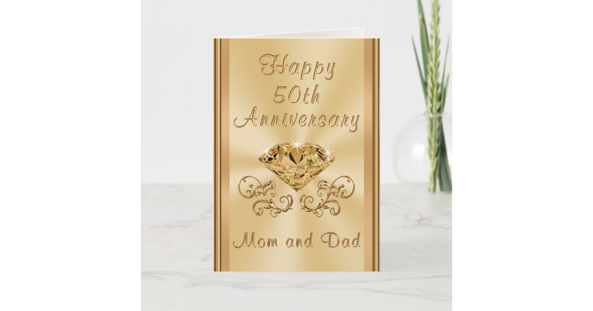 Personalized 50th Anniversary Card For Parents Zazzle Com