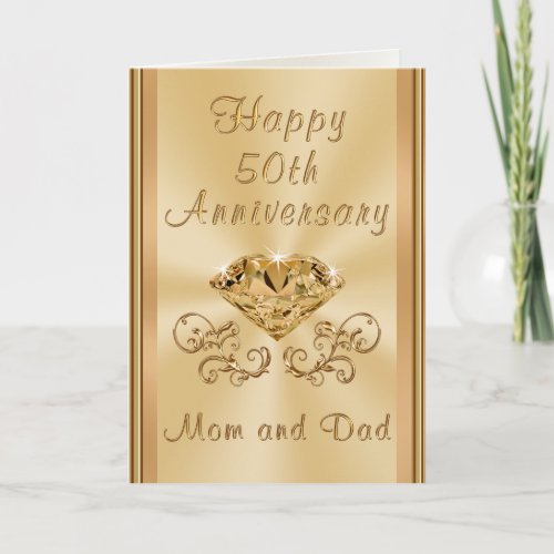 Personalized 50th Anniversary Card for Parents