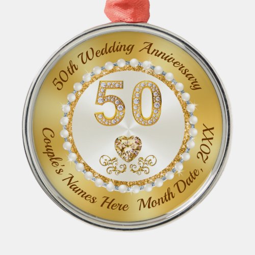 Personalized 50th Anniversary Christmas Ornament