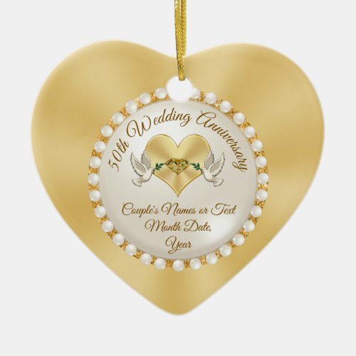 Personalized 50th Anniversary Christmas Ornament