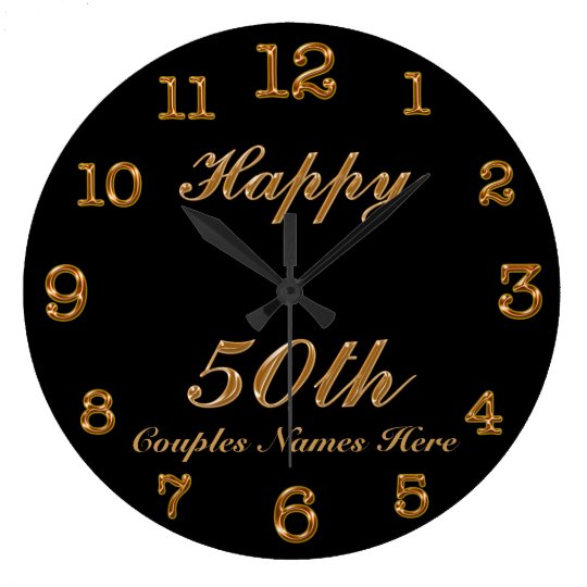 PERSONALIZED 50th Anniversary Clock Change Black