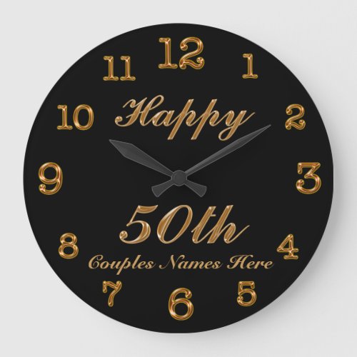 PERSONALIZED 50th Anniversary Clock Change Black