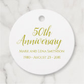 Anniversary Gold 50 YEARS INTO FOREVER Thank You Gift Tags