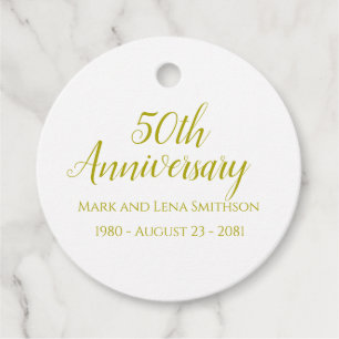 Personalized 50th Anniversary Favor Tags