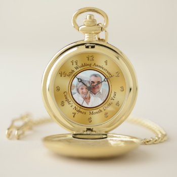 Personalized 50th Anniversary Gift For Husband Pocket Watch by LittleLindaPinda at Zazzle