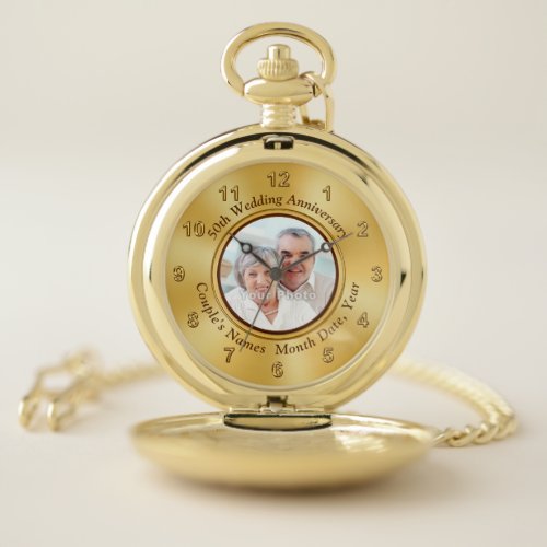 Personalized 50th Anniversary Gift for Husband Pocket Watch
