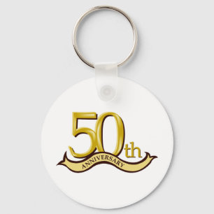 Personalized 50th Anniversary Gift Keychain