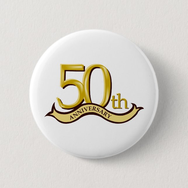 Personalized 50th Anniversary Gift Pinback Button (Front)